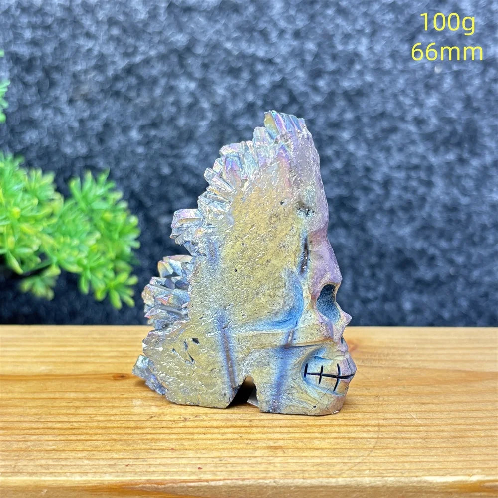 Rainbow Aura Skull Cluster-ToShay.org