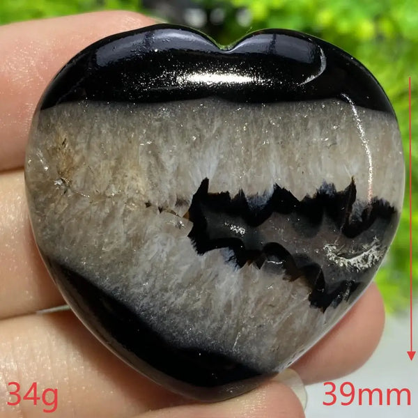 Black Agate Geode Heart-ToShay.org