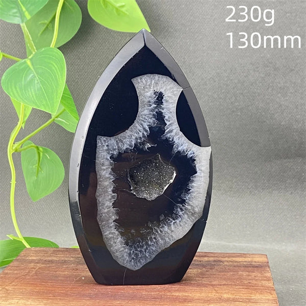 Black Agate Geode Flame-ToShay.org