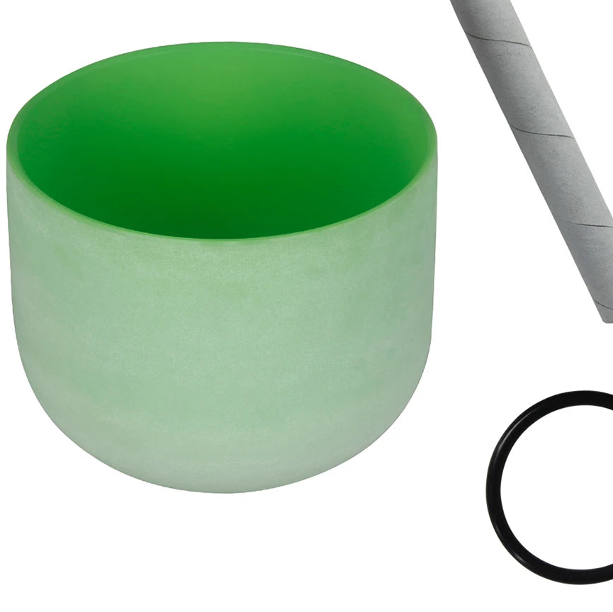 Green Frosted Crystal Singing Bowl-ToShay.org