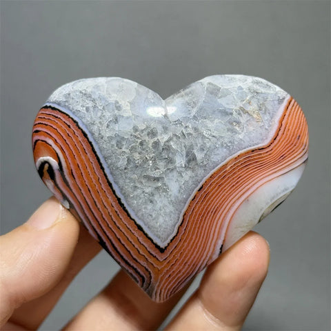 Red Black Striped Agate Heart-ToShay.org