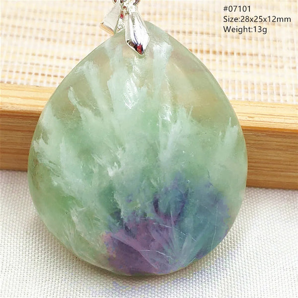 Green Feather Fluorite Pendant-ToShay.org