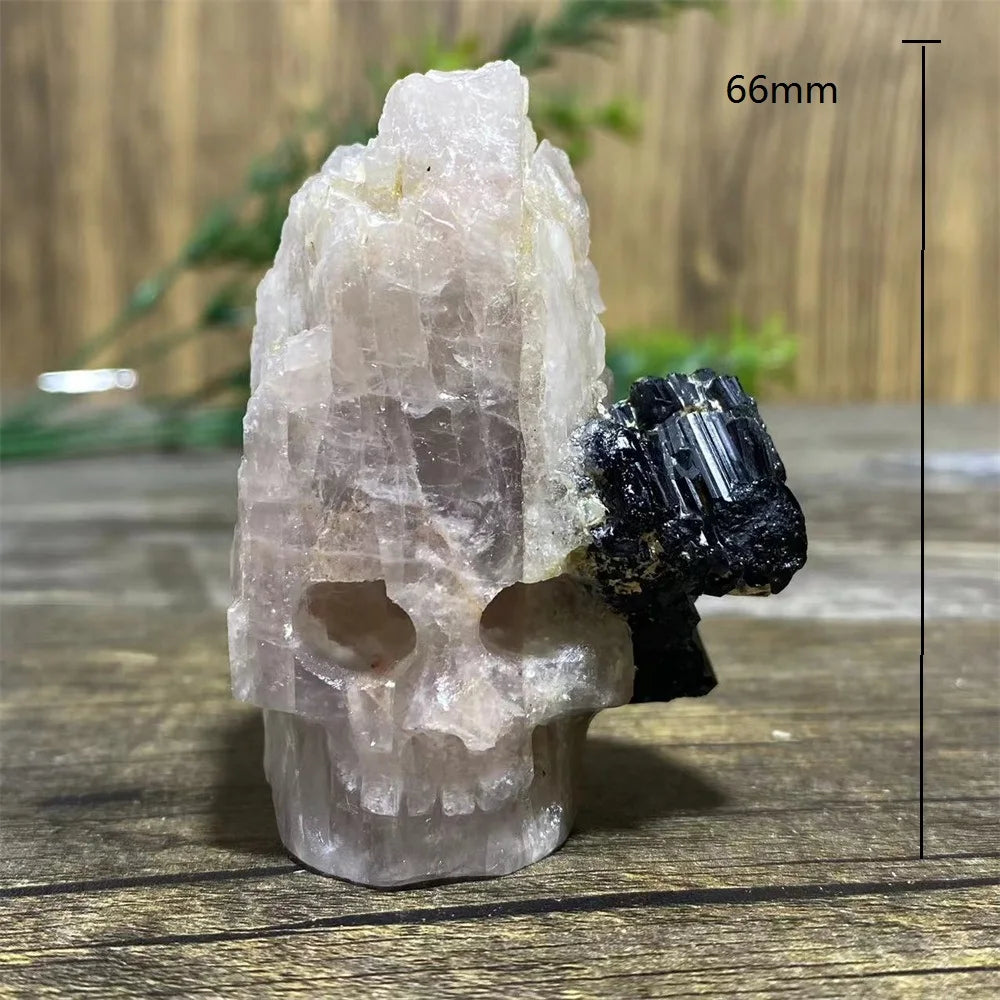 Black Tourmaline Geode Skull-ToShay.org
