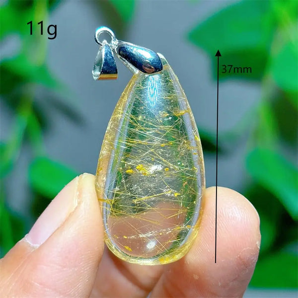 Gold Rutilated Quartz Pendant-ToShay.org