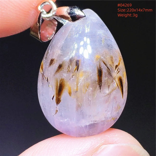 Purple Rutilated Auralite Pendant-ToShay.org