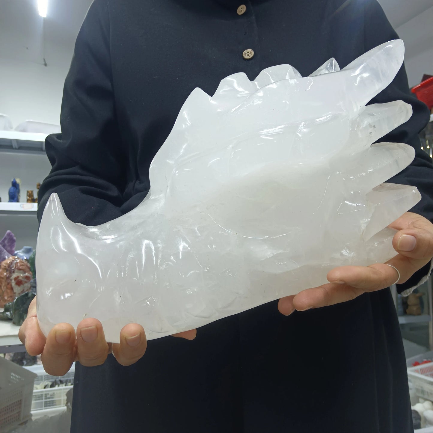 White Quartz Dragon Head-ToShay.org