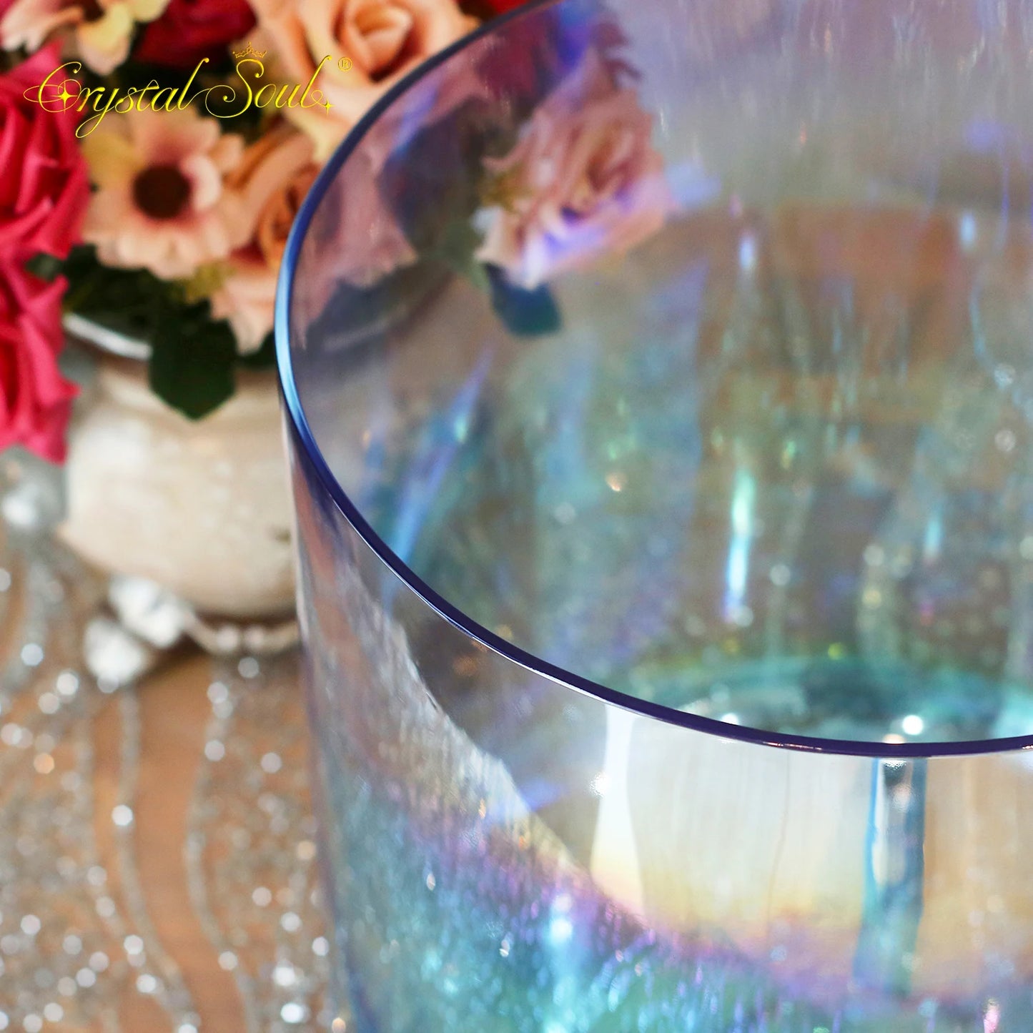 Blue Purple Crystal Singing Bowl-ToShay.org