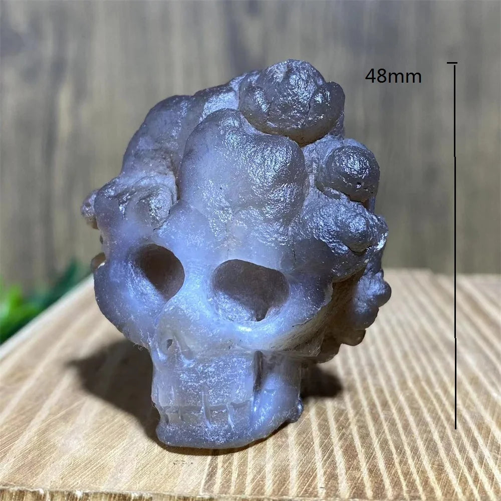 Grey Agate Geode Skull-ToShay.org