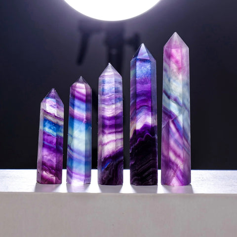 Rainbow Fluorite Wand Point-ToShay.org