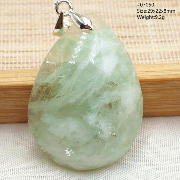 Green Feather Fluorite Pendant-ToShay.org