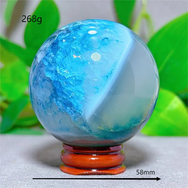 Blue Silk Agate Ball-ToShay.org