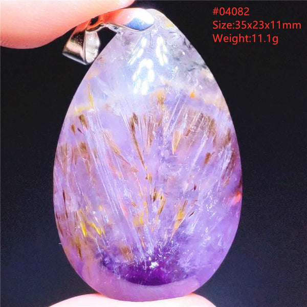 Purple Rutilated Auralite Pendant-ToShay.org