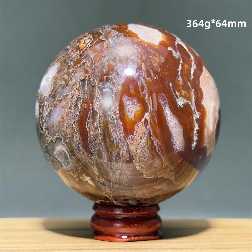 Red Moss Crystal Agate Ball-ToShay.org