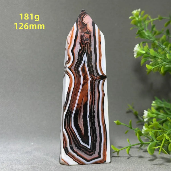 Black Red Striped Agate Obelisk-ToShay.org