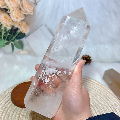 Clear Rainbow Quartz Crystal Tower-ToShay.org