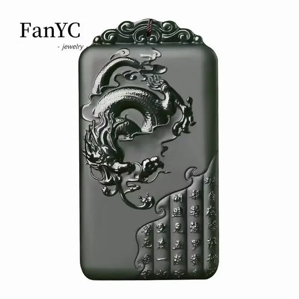 Black Jade Dragon Pendant-ToShay.org