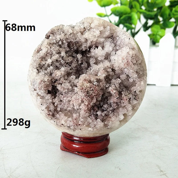 Pink Amethyst Geode Crystal Ball-ToShay.org