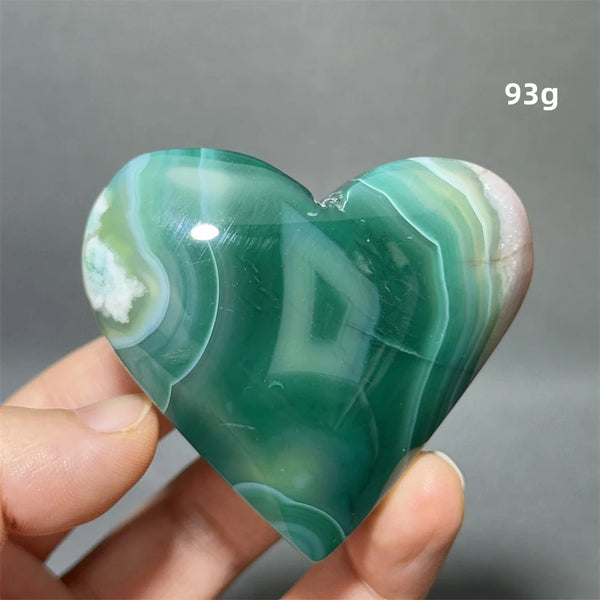 Green Sakura Agate Heart-ToShay.org