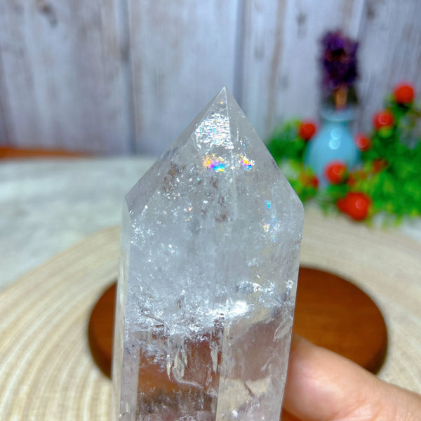 Clear Rainbow Quartz Crystal Tower-ToShay.org