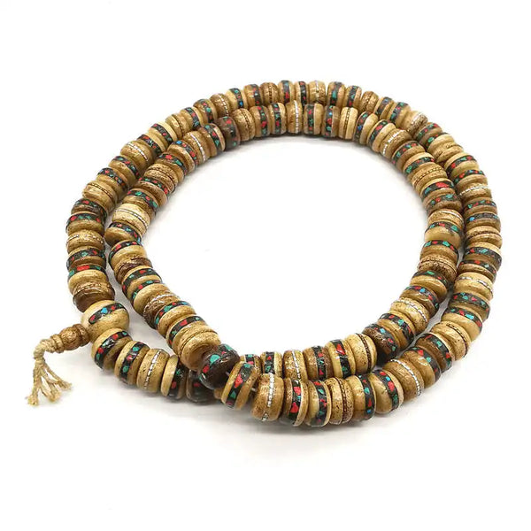 Mixed Ox Bone Prayer Mala-ToShay.org