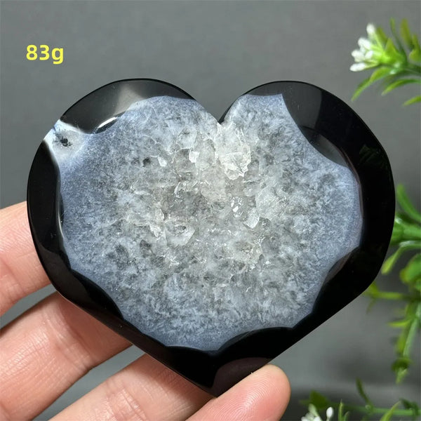 Black Agate Geode Heart-ToShay.org