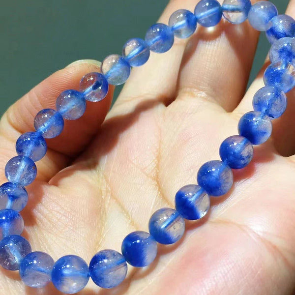 Blue Dumortierite Rutilated Bracelet-ToShay.org