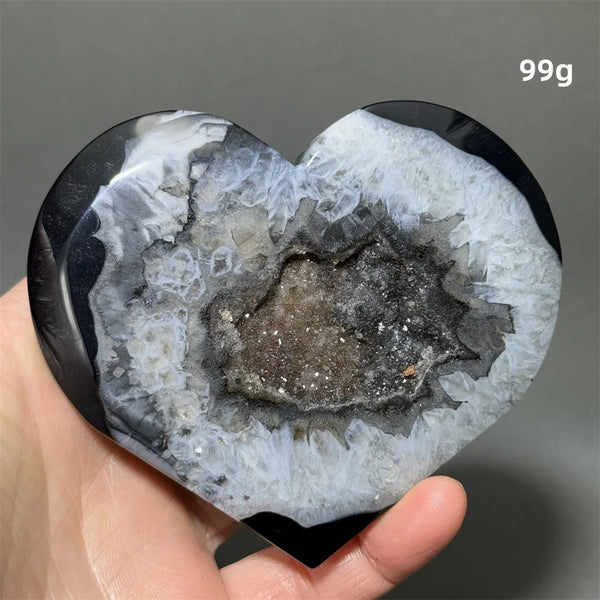 Black Agate Geode Heart-ToShay.org