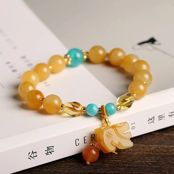 Gold Jade Pumpkin Bead-ToShay.org