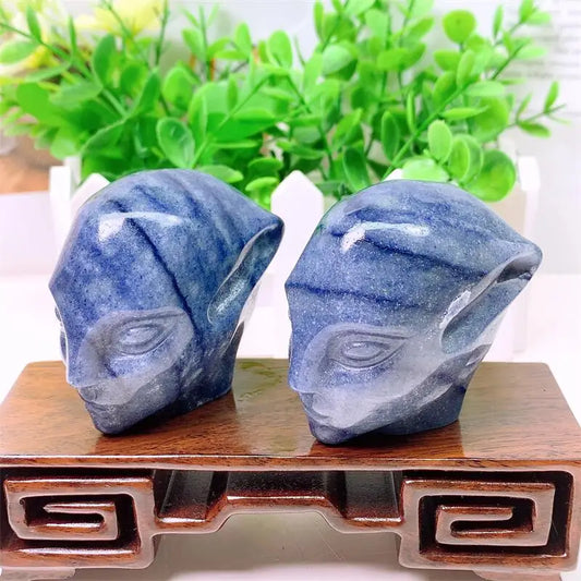 Blue Aventurine Alien Skull-ToShay.org