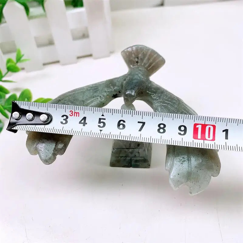 Natural Labradorite Balanced Rotatable Eagle Carving Healing Crystal Animals Figurines Reiki Stones Home Decoration Gift 1PCS-ToShay.org