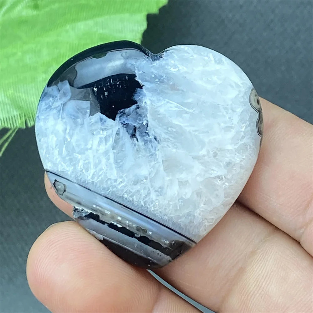 Black Agate Geode Heart-ToShay.org