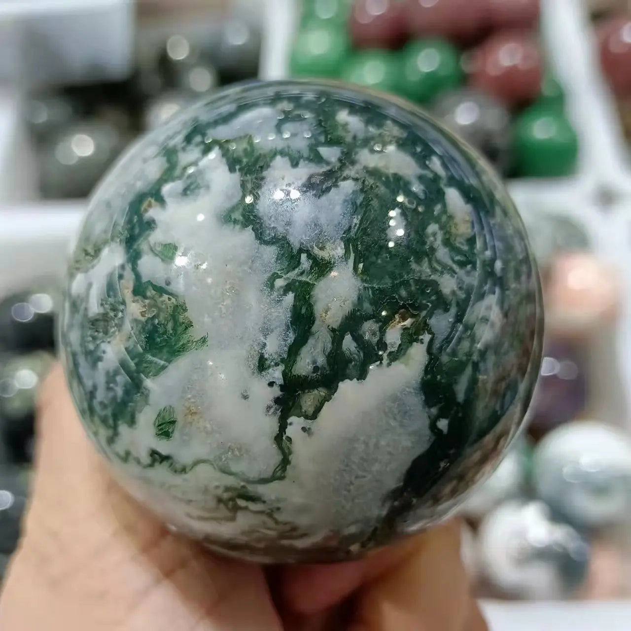 Green Moss Agate Ball-ToShay.org