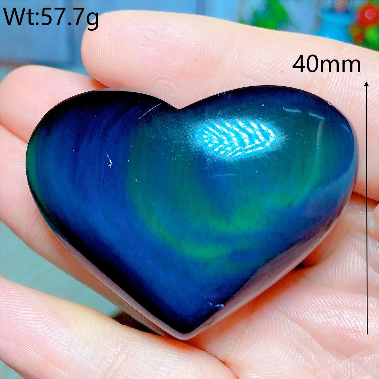 Rainbow Obsidian Heart-ToShay.org