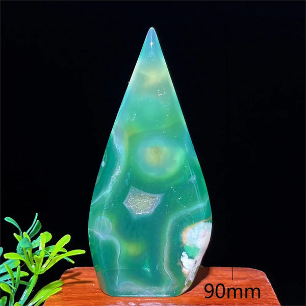 Green Flower Agate Flame-ToShay.org