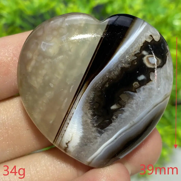 Black Agate Geode Heart-ToShay.org