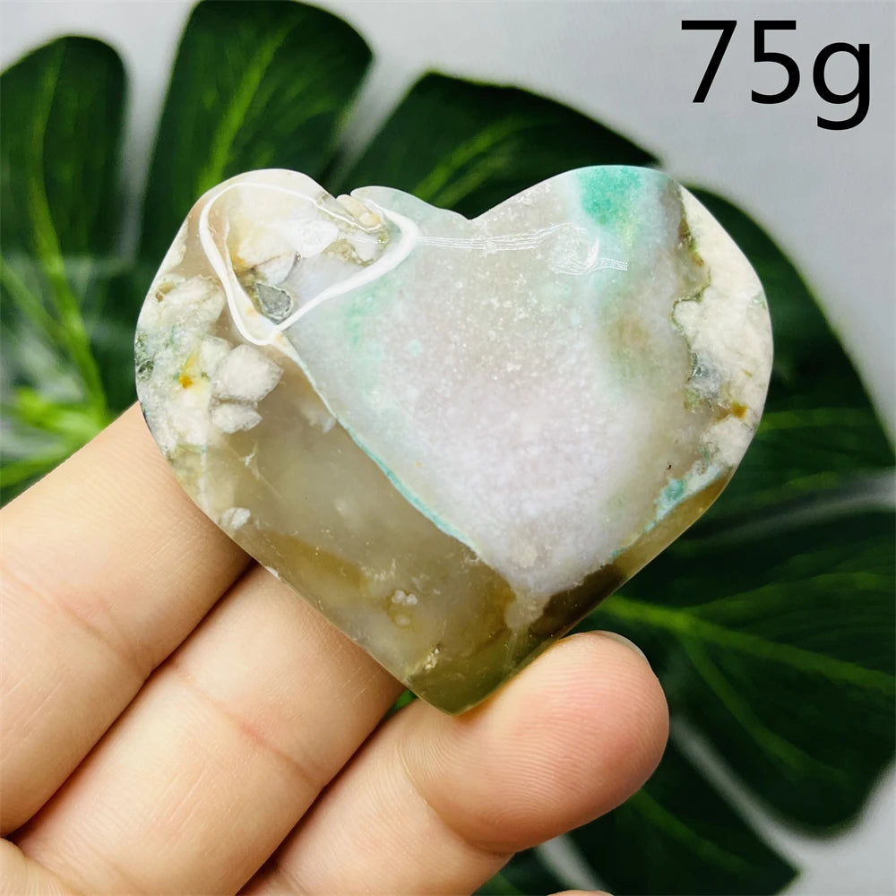Green Flower Agate Heart-ToShay.org