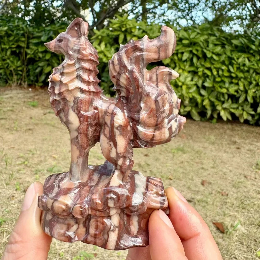 Red Stone Quartz Nine Tailed Fox-ToShay.org