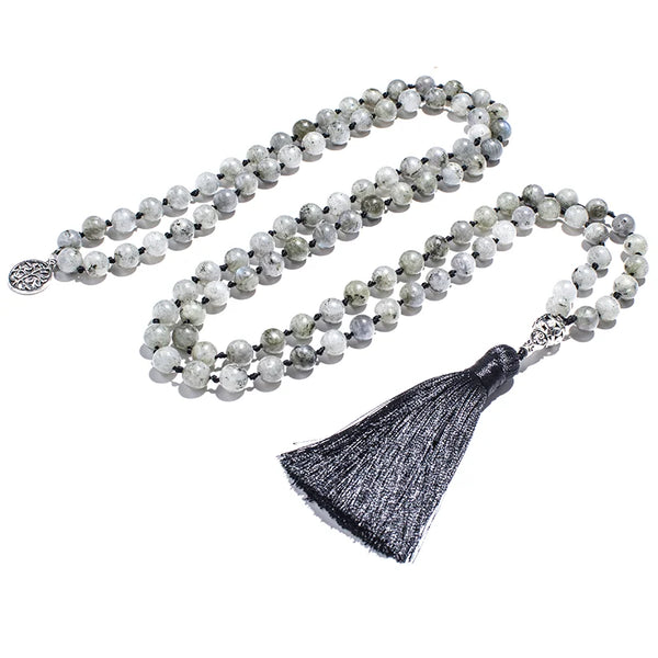 White Labradorite Mala Beads-ToShay.org