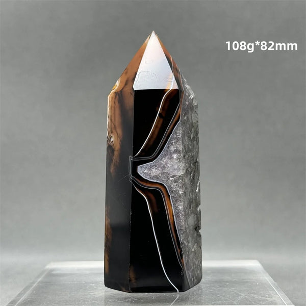 Black Red Striped Agate Wand-ToShay.org