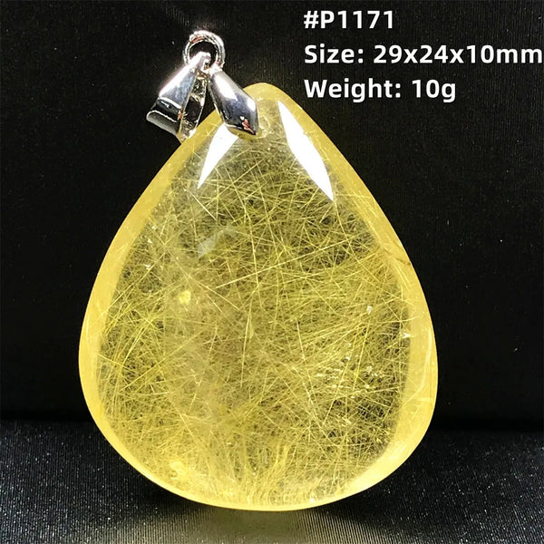 Gold Rutilated Quartz Pendant-ToShay.org