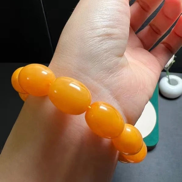 Yellow Amber Bead Bracelet-ToShay.org
