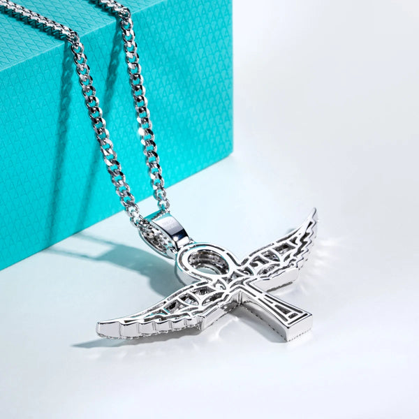 Silver Diamond Ankh Pendant-ToShay.org