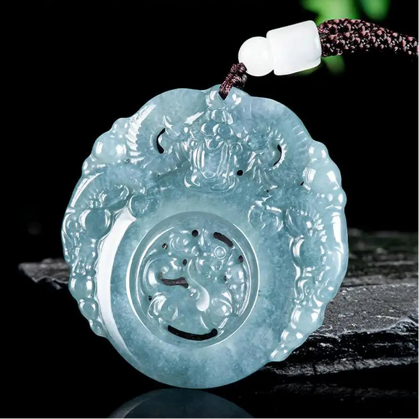 Blue Jadeite Ram Pendant-ToShay.org