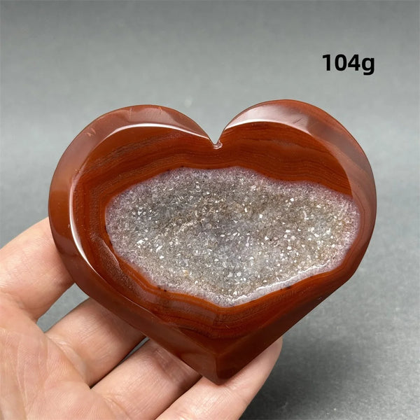 Red Agate Geode Heart-ToShay.org