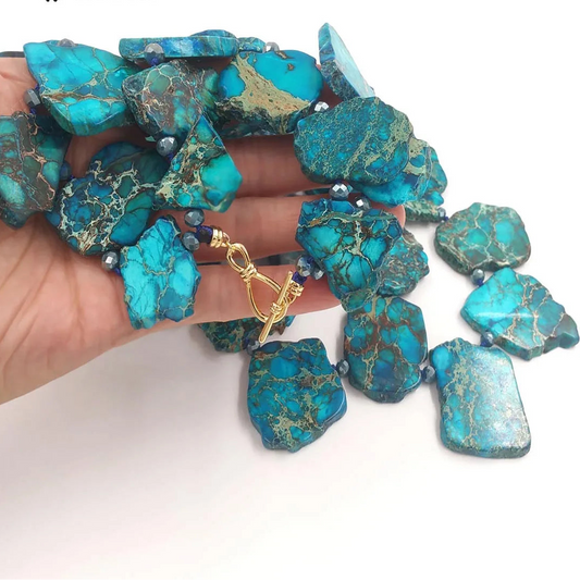 Blue Emperor Stone Necklace-ToShay.org