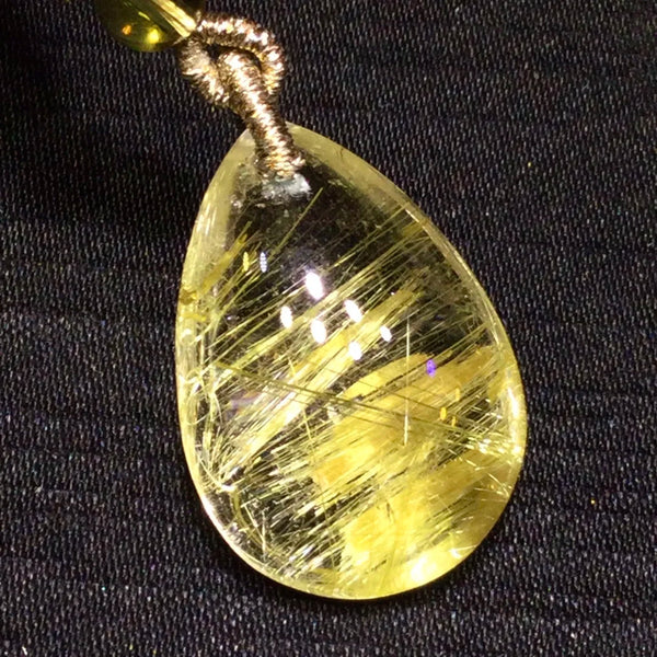 Gold Rutilated Quartz Pendant-ToShay.org