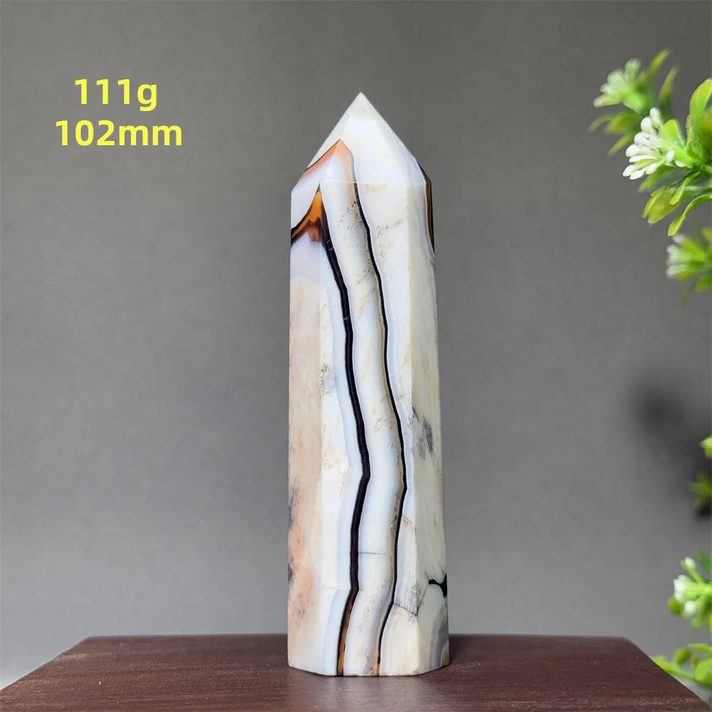 Black Red Agate Stripe Obelisk-ToShay.org