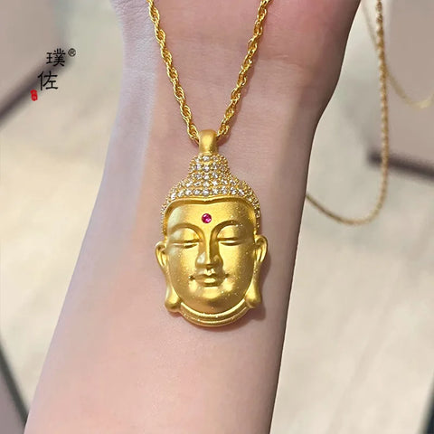 Gold Buddha Head Pendant-ToShay.org