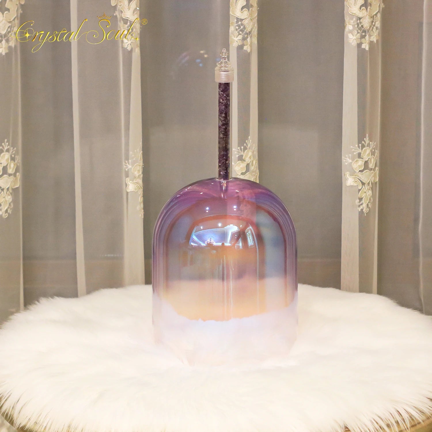 Purple Amethyst Handle Singing Bowl-ToShay.org