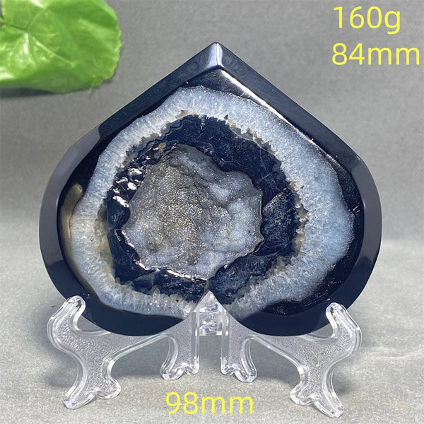 Black Agate Geode Heart-ToShay.org